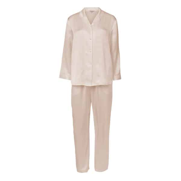 Lady Avenue Pure Silk Basic Pyjamas 25-80112 104 Grå, Størrelse: XL, Farve: Grå, Dame