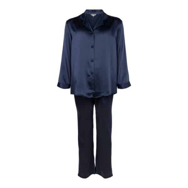 Lady Avenue Pure Silk Basic Pyjamas 25-80112 35, Størrelse: M, Farve: Blå, Dame