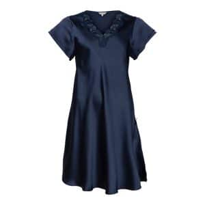 Lady Avenue Pure Silk Nightgown 27-80778 35, Størrelse: M, Farve: Blå, Dame