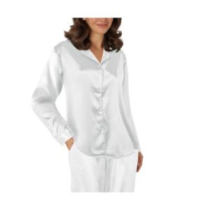 Lady Avenue Satin Pyjama With Short Sleeves Benhvid silke Large Dame