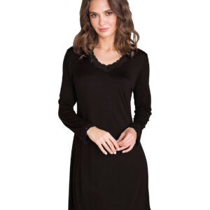 Silk Jersey Nightgown, Long Sleeve